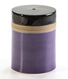 Taburete de ceramica de lila crema y negro Ming