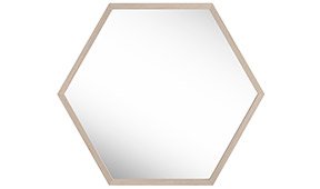 Espejo roble hexagonal nórdico Osaka