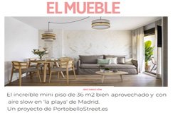 El increíble mini piso de 36 m2 bien aprovechado y con aire slow en 'la playa' de Madrid. Un proyecto de PortobelloStreet.es