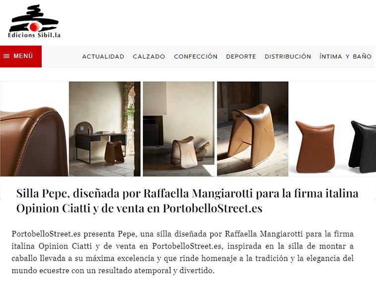 Silla Pepe, diseñada por Raffaella Mangiarotti para la firma italina Opinion Ciatti