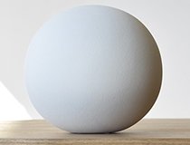 Bola grande cerámica textura blanco mate