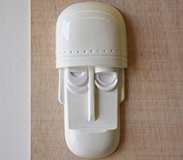 Mascara de pared cerámica blanco brillo