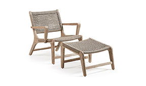 Sillón con resposapies de jardín Bastien