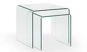 Mesas nido Burano cristal transparente
