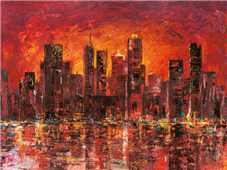Cuadro canvas sunset in new york