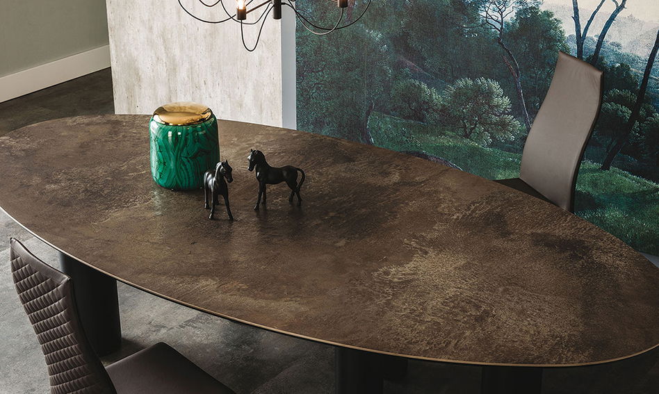 Mesa de comedor ovalada cerámica Roll Cattelan