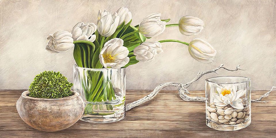 Cuadro canvas flores arrangement with tulips