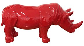 Rinoceronte rojo de poliresina