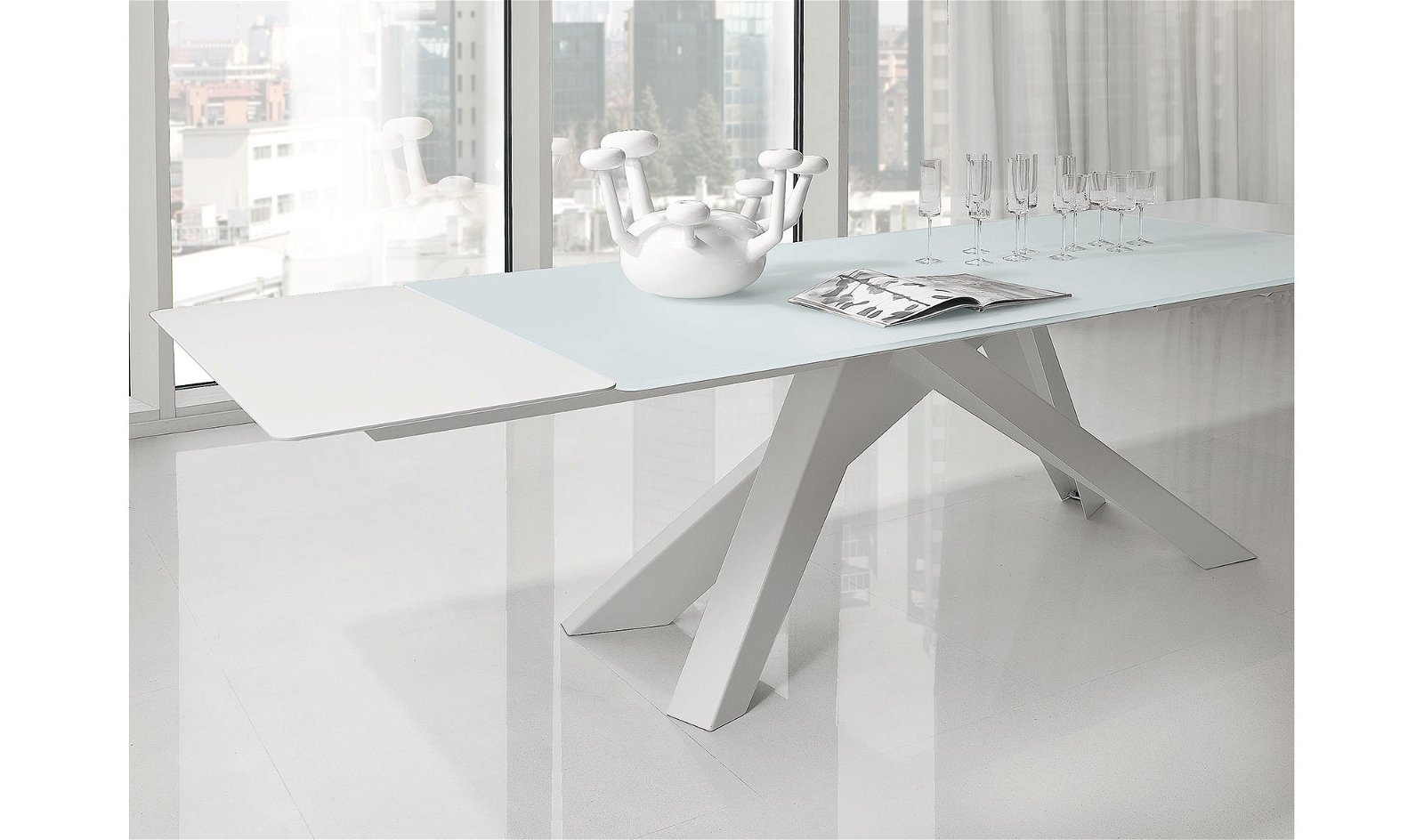 Mesa de comedor extensible cristal Big Table Bonaldo