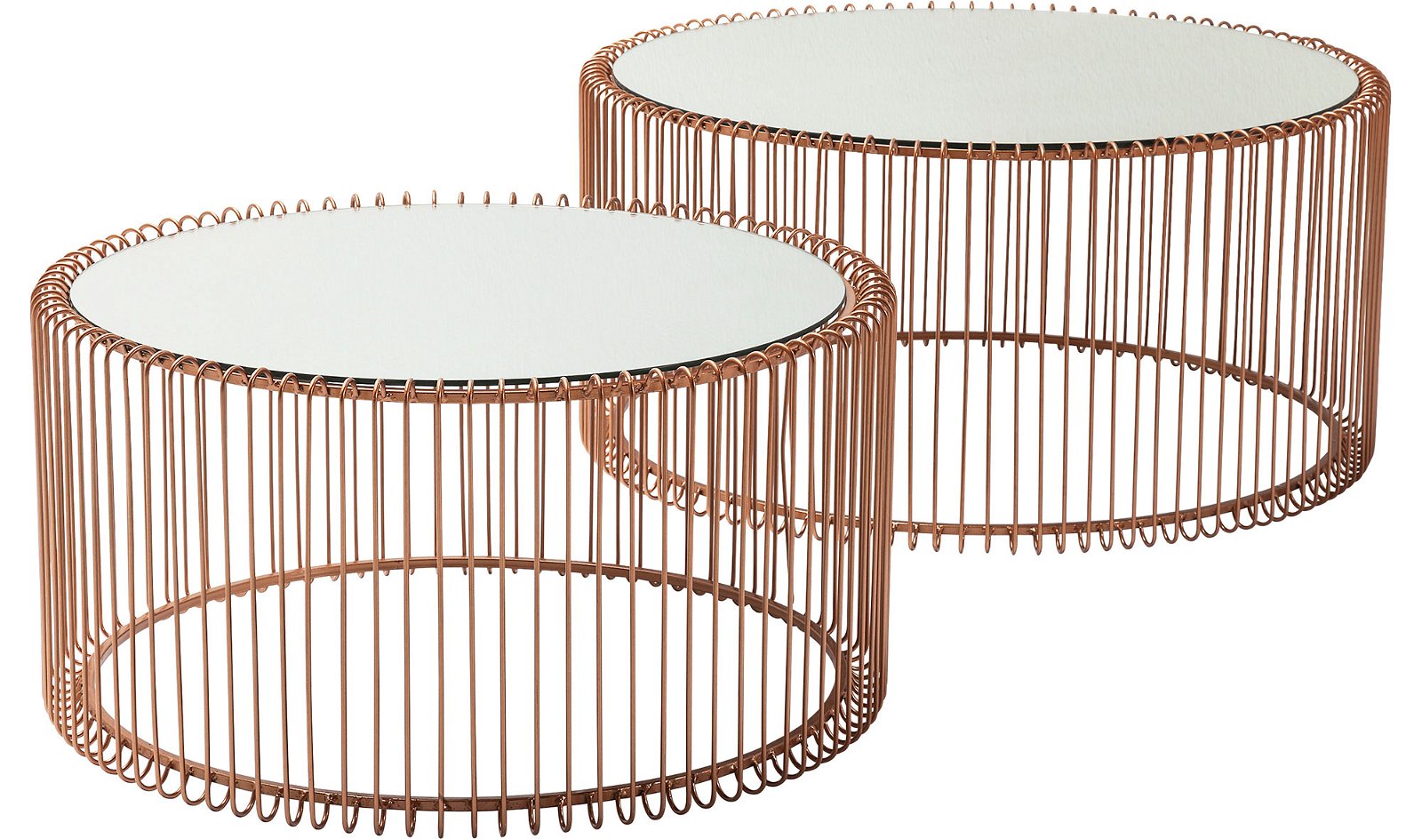 Set de 2 mesas de centro Wire cobre