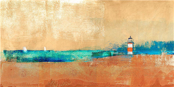 Cuadro canvas coast line and lighthouse