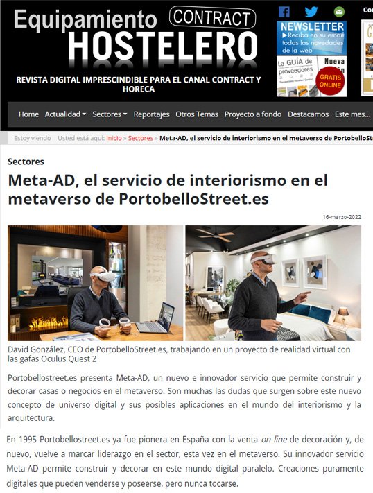Meta-AD, el servicio de interiorismo en el metaverso de PortobelloStreet.es