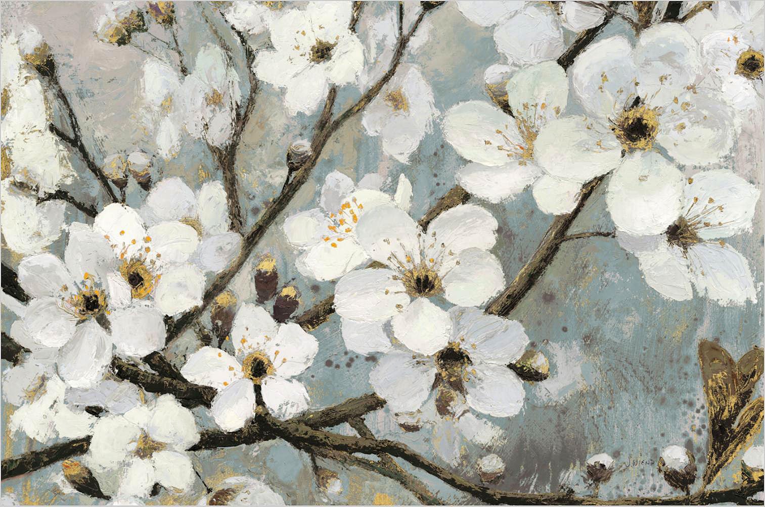 Cuadro canvas cherry blossoms I blue