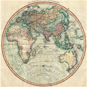 Cuadro canvas map of the eastern hemisphere