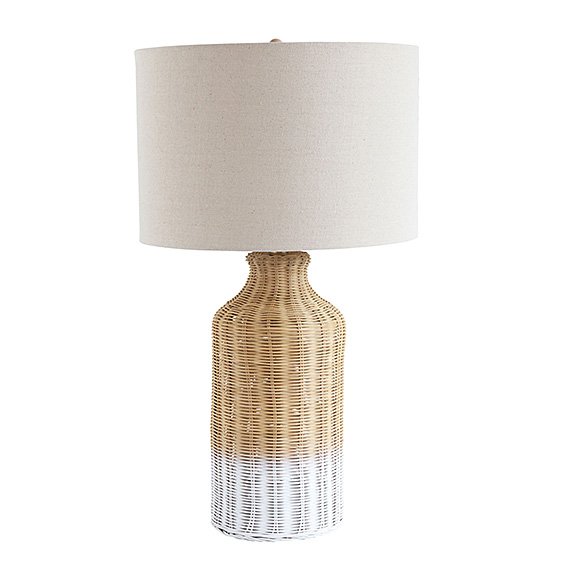 Lámpara de mesa natural y blanca bamboo