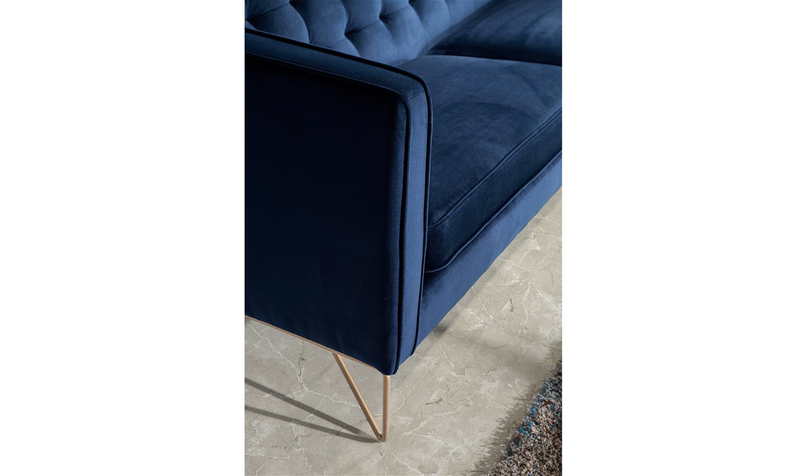 Sofá moderno tapizado y acero Triestino