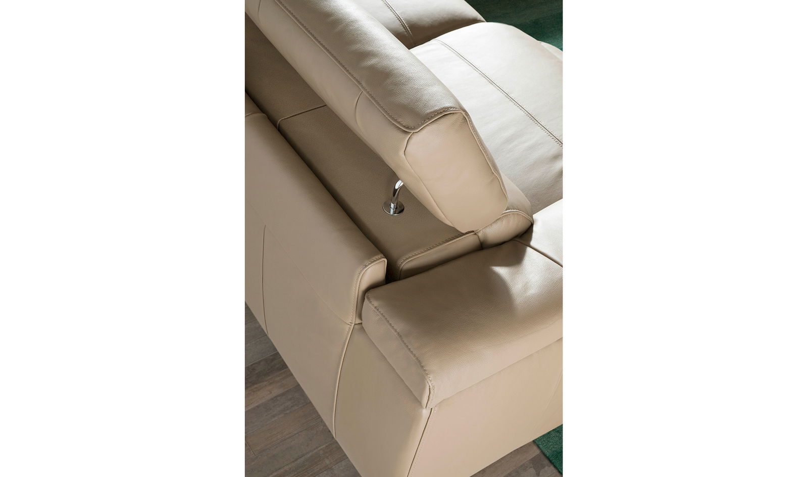 Sofá con chaise longue moderno piel y acero Apulia