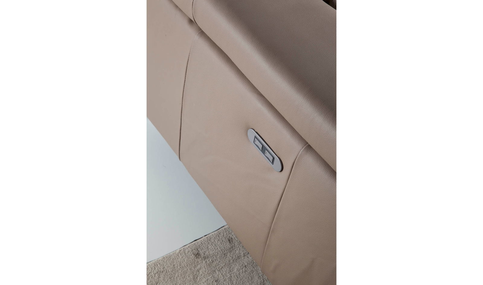 Sofá con chaise longue moderno piel y acero Apulia