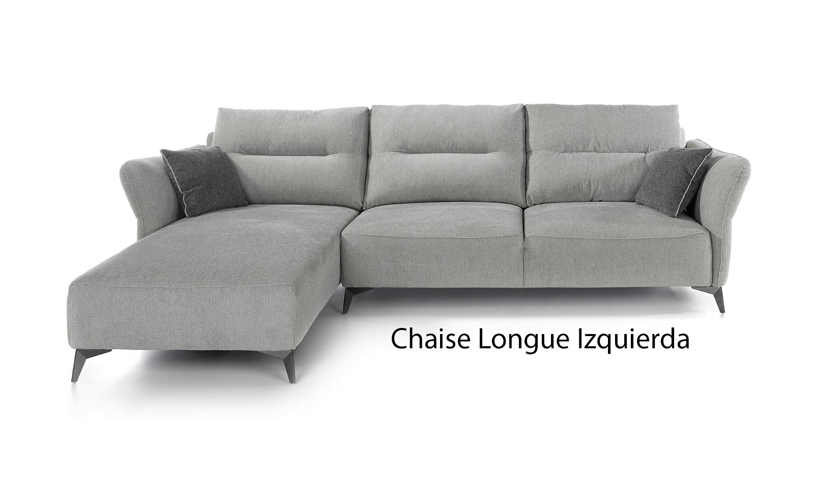 Sofá con chaise longue moderno tapizado y acero Dozza
