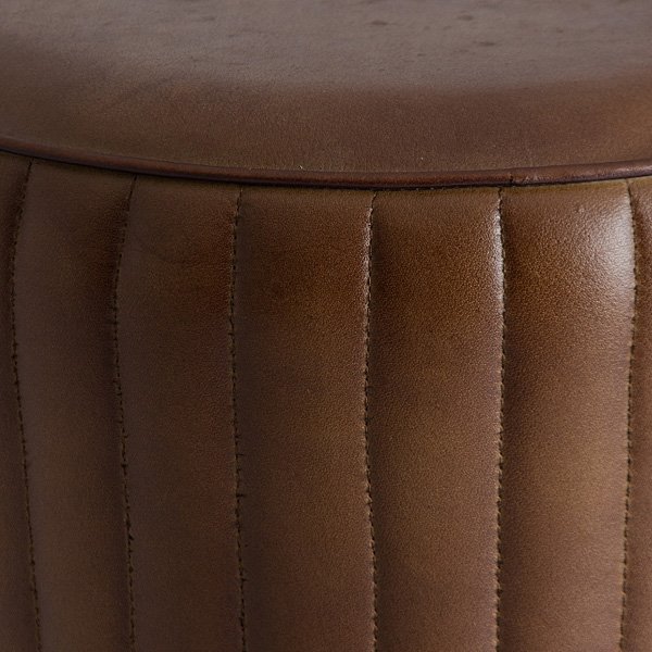 Taburete bar vintage hierro y piel marrón