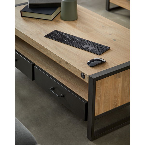 Mesa de centro 2 cajones industrial Hyde