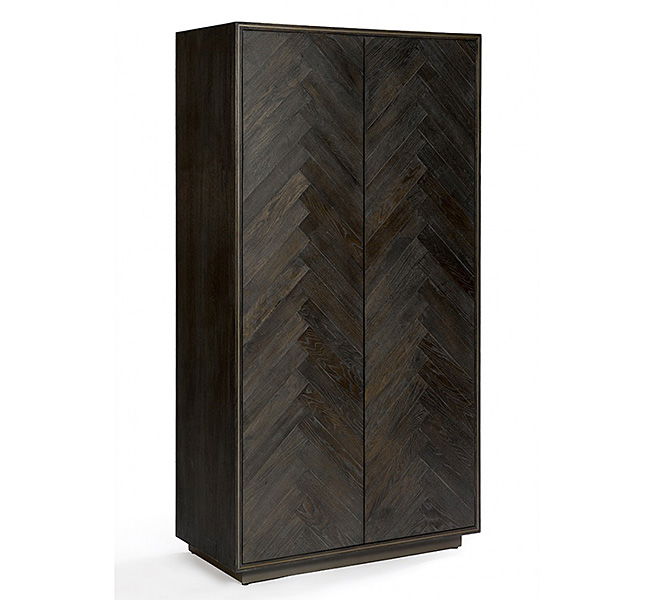 Armario de roble gris con puertas en espiga