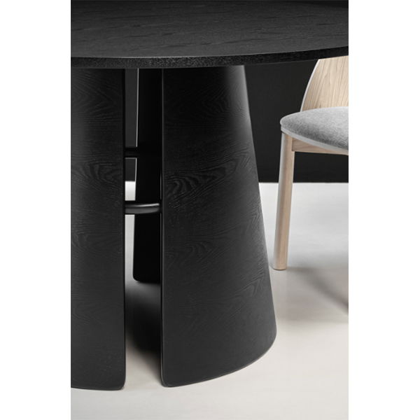 Mesa de comedor redonda de diseño negra Cep