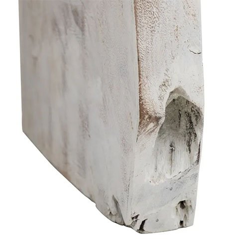 consola vintage rectangular de madera blanca rozada