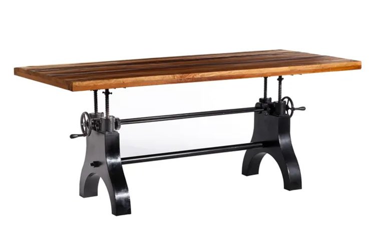 mesa comedor elevable de madera natural