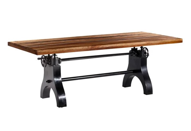 mesa comedor elevable de madera natural