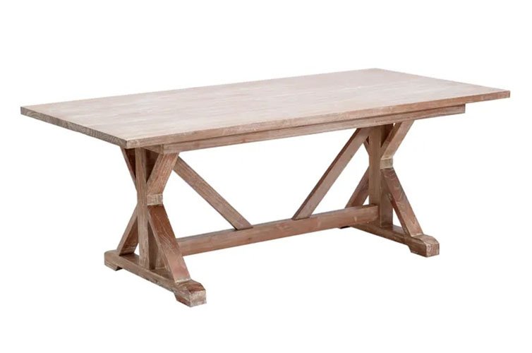 Mesa comedor madera mindi gris rozado