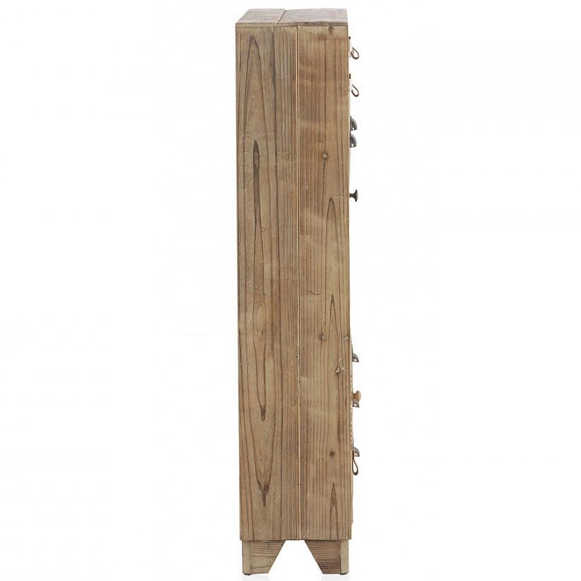 Zapatero 3 puertas en madera natural con rejilla metalica