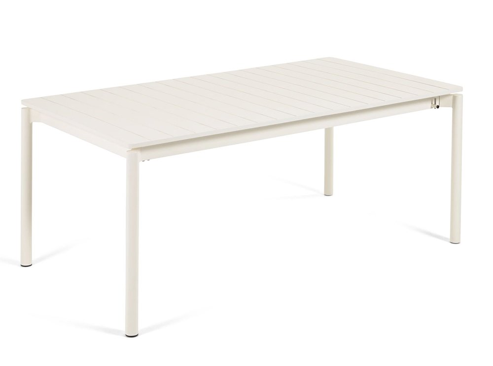 Mesa de comedor extensible de exterior blanca aluminio Zaltana