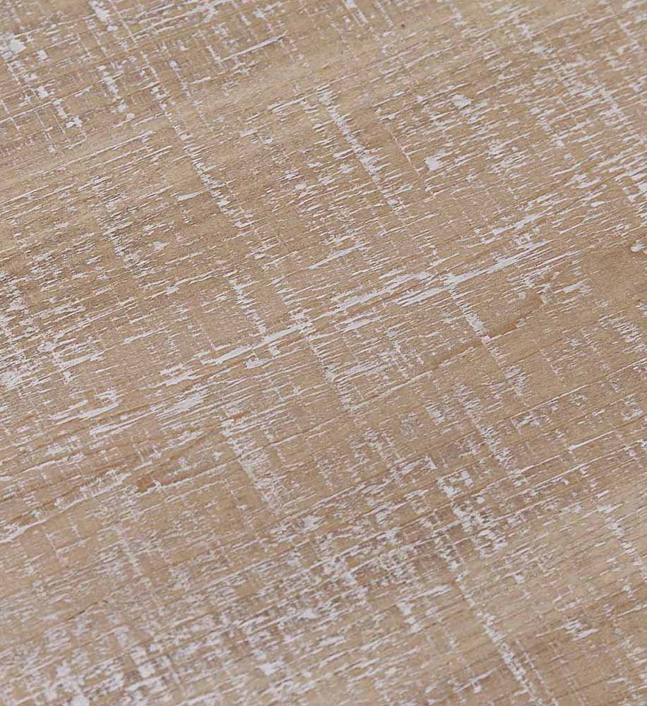 Consola vintage estrecha madera natura y blanco rozado Asia