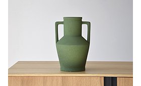 Vasija cerámica verde