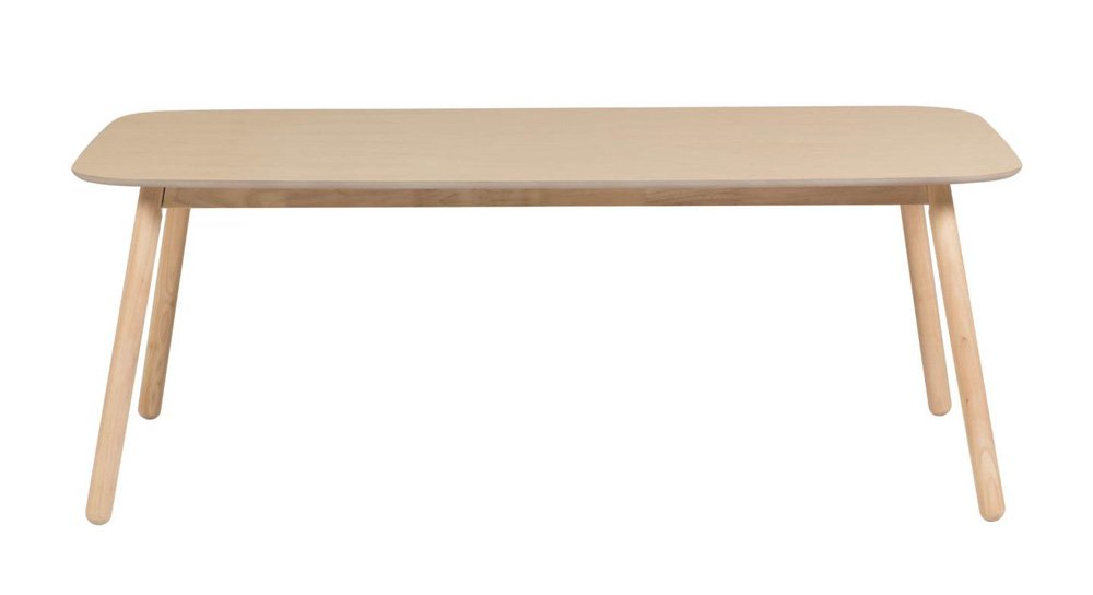Mesa comedor madera maciza con chapa de fresno Dilan