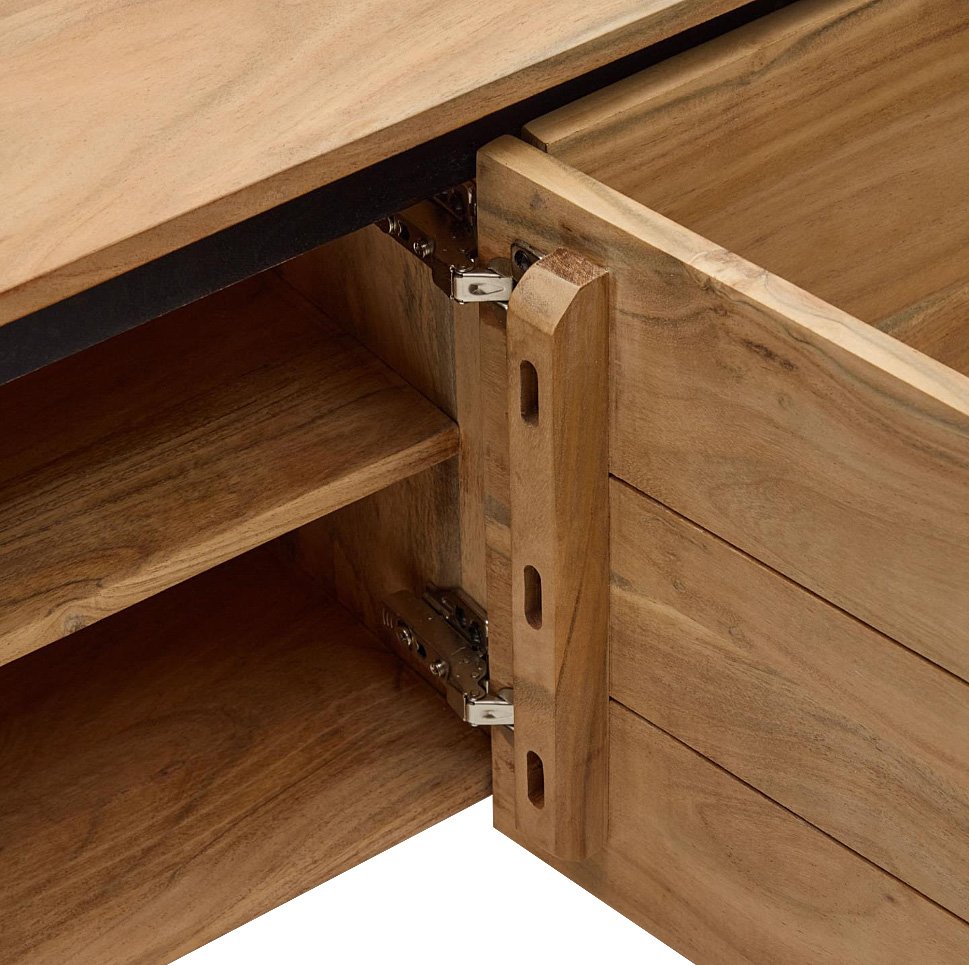 Mueble TV 4 puertas madera maciza de acacia Uxue