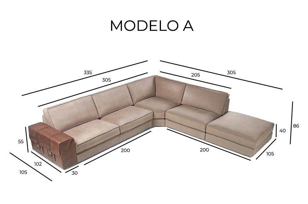 Conjunto sofá modular Louis
