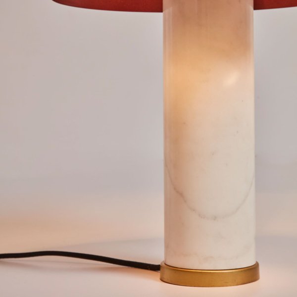 Lámpara de sobre mesa Zorione mármol banco y metal