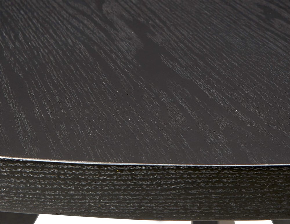 Mesa de centro oval negra de fresno