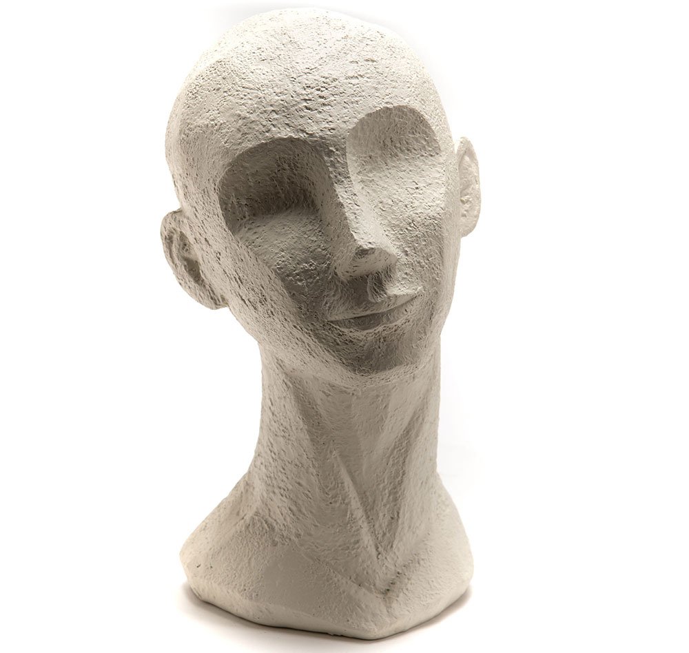 Figura decorativa cabezal blanco