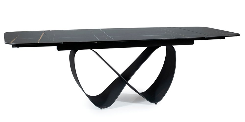 Mesa de comedor extensible porcelánico negro Infinity