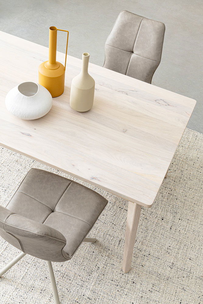 Mesa de comedor rectangular madera natural Sahana