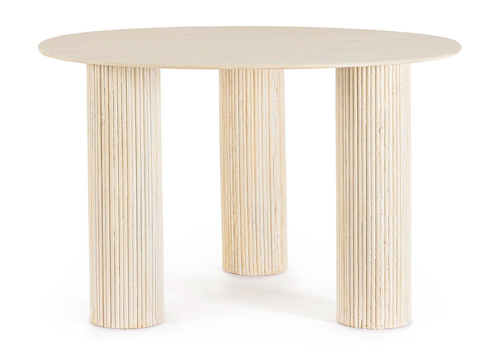 Mesa de comedor de madera de mango blanca Dacca