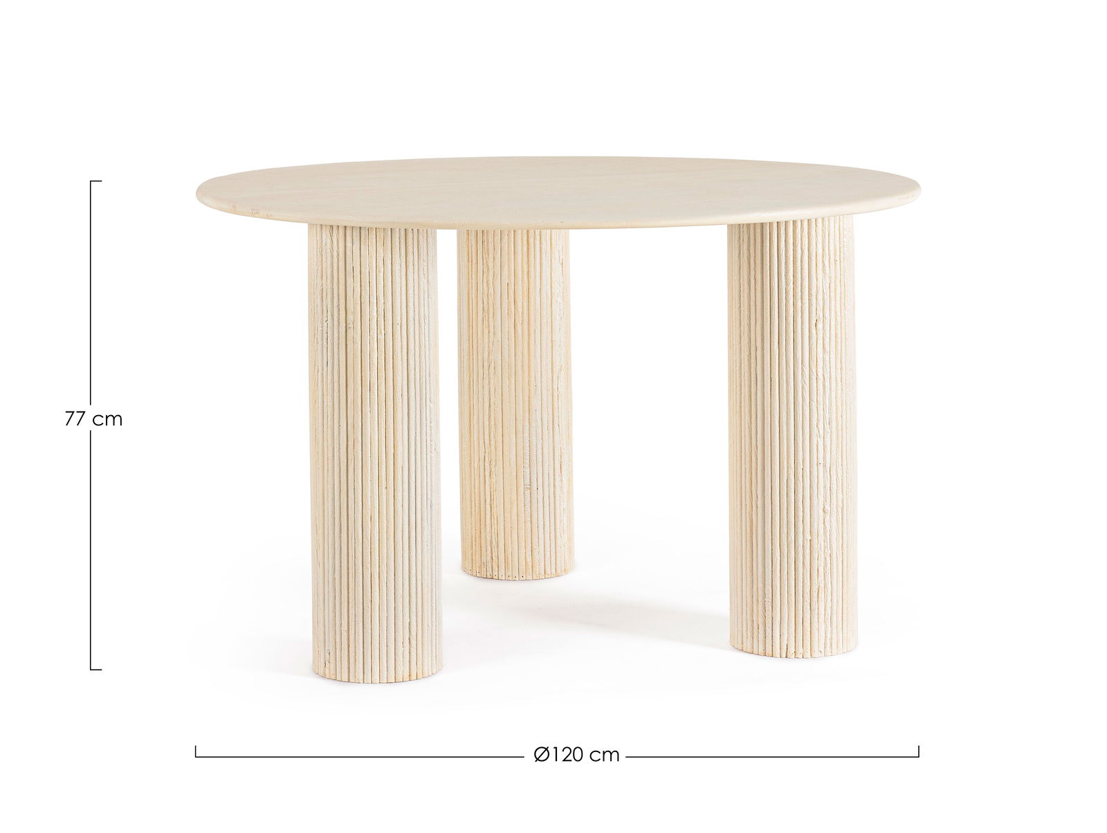 Mesa de comedor de madera de mango blanca Dacca