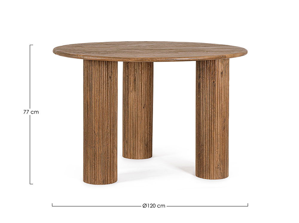 Mesa de comedor de madera de mango marrón Dacca