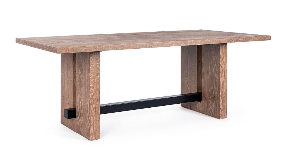 Mesa de comedor de madera de roble marrón Monroe