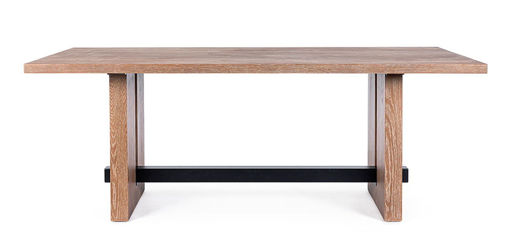 Mesa de comedor de madera de roble marrón Monroe