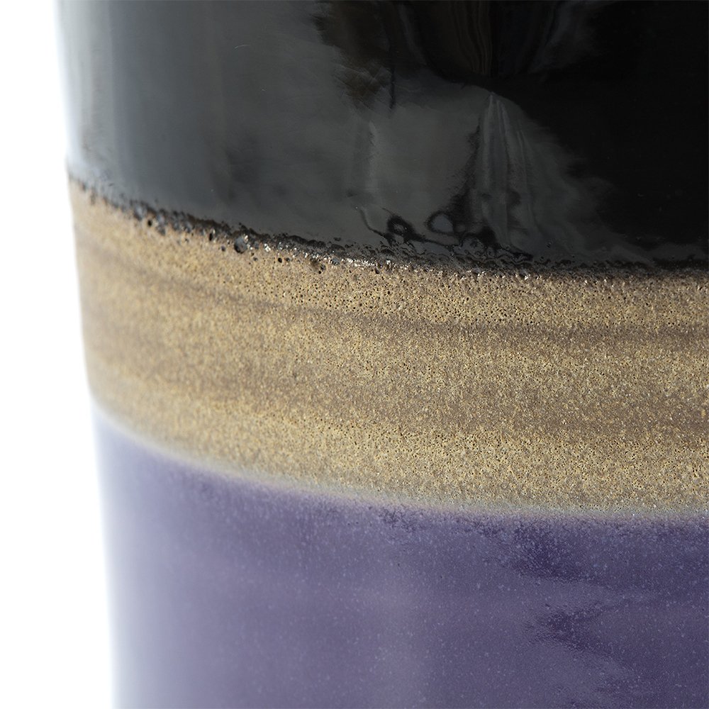 Taburete de ceramica de lila crema y negro Ming