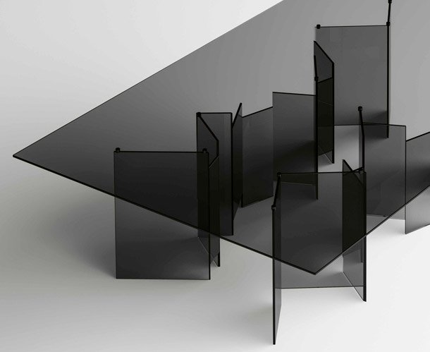 Mesa de comedor cristal Metropolis by Tonelli